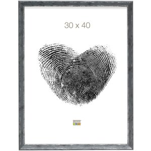 S46DF7 Cadre photo gris avec bord argenté 15x20 cm
