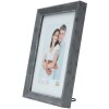 S46DF7 Cadre photo gris avec bord argenté 15x20 cm
