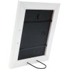S46EE1 Cadre en bois blanc avec bord argenté 20x30 cm