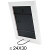 S46EE1 Cadre en bois blanc avec bord argenté 20x30 cm