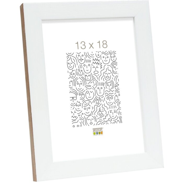 S46JH1 Cadre en bois blanc avec bordure couleur bois 15x20 cm