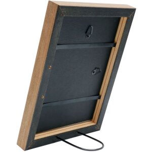 Deknudt S46JH2 cadre en bois noir avec bordure couleur bois 15x20 cm