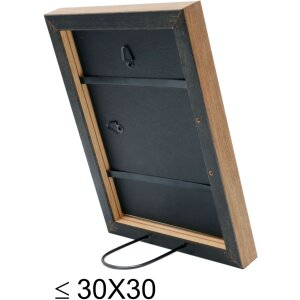 Deknudt S46JH2 cadre en bois noir avec bordure couleur bois 15x20 cm
