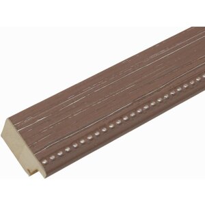S46KF3 Cadre en bois beige avec liseré de perles 30x45 cm