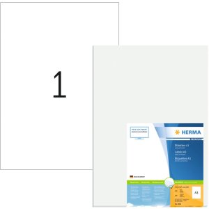 Étiquettes A3 Premium, blanches 297x420 mm papier...