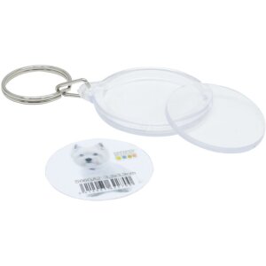 S66GA2 Porte-clés photo rond en plastique 3,3x3,3 cm