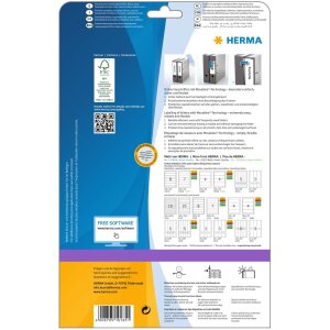 Étiquettes classeur A4 blanches 61x297 mm Movables-amovibles papier mat opaque 75 pcs.