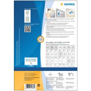 Étiquettes A4 blanches 88,9x33,8 mm Movables-amovibles papier mat 1600 pcs.