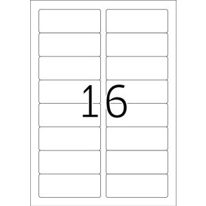 Étiquettes A4 blanches 88,9x33,8 mm Movables-amovibles papier mat 1600 pcs.