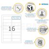 Étiquettes A4 blanches 88,9x33,8 mm Movables-amovibles papier mat 1600 pcs.