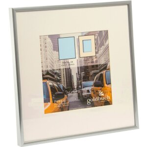 Goldbuch cadre plastique Puro 30x30 cm argent avec passe-partout 18x18 cm