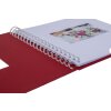HNFD Album spirale Khari rosso nervuré 24x25 cm 50 pages blanches