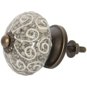 Clayre & Eef 64162 Bouton de porte Ø 4 cm Gris...