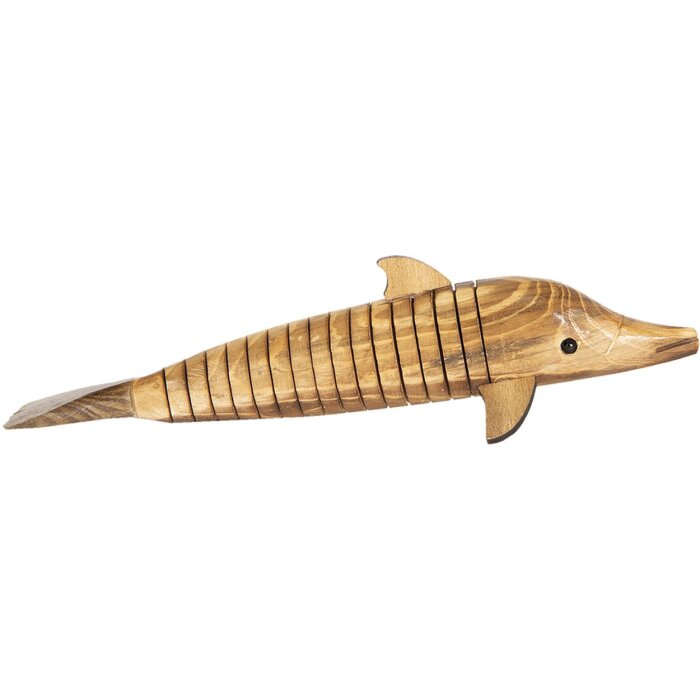 Décoration dauphin en bois 32x5 cm - 6H1841