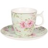 Clayre & Eef 6CE1071 Tasse à café avec soucoupe 160 ml Porcelaine Fleurs