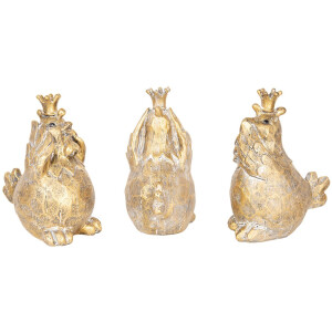 Décoration poule entendre, voir et se taire 12x9x17 cm