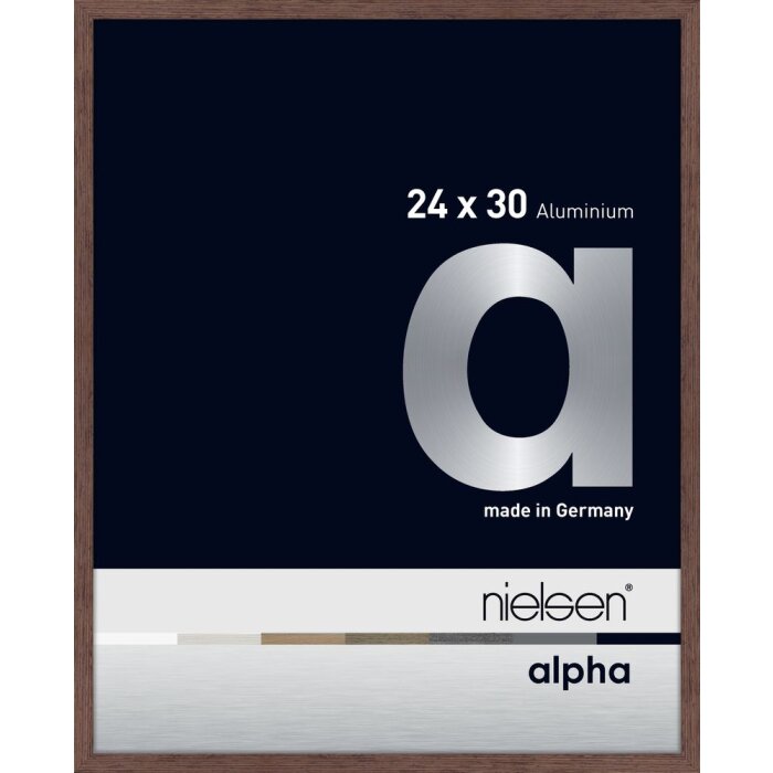 Cadre photo Nielsen aluminium Alpha 24x30 cm wengé clair