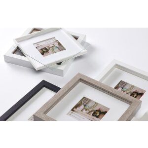Stockholm 3D cadre en bois 30x30 cm double passe-partout noir