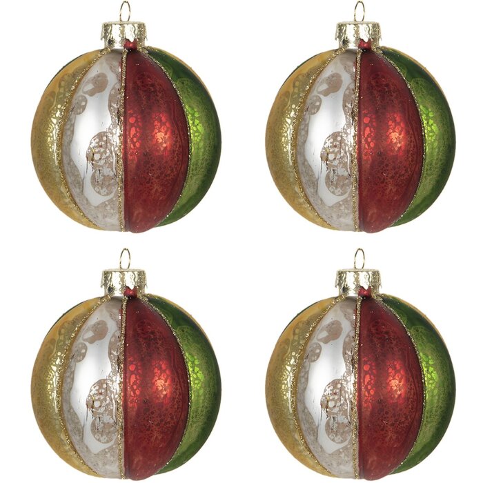 Boule de Noël Ø 8 cm (set de 4 pièces) Clayre & Eef 6GL2736