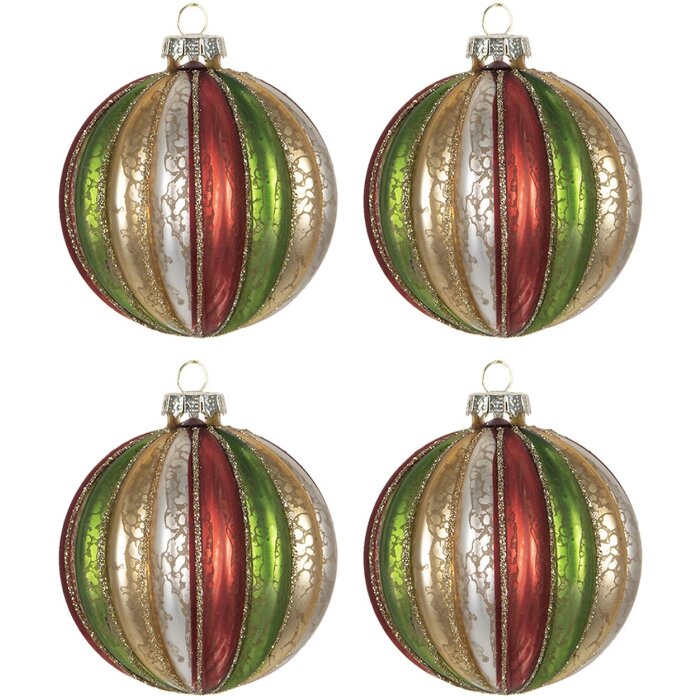 Boule de Noël Ø 8 cm (set de 4 pièces) Clayre & Eef 6GL2737