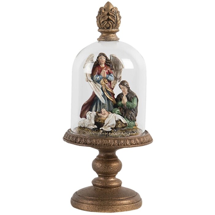 Cloche en verre avec décoration Ø 9x21 cm Clayre & Eef 6GL2805
