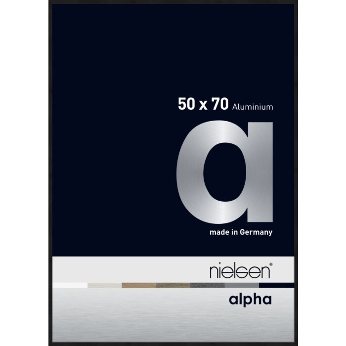 Cadre photo aluminium Nielsen Alpha TCSC 50x70 cm anodisé noir mat