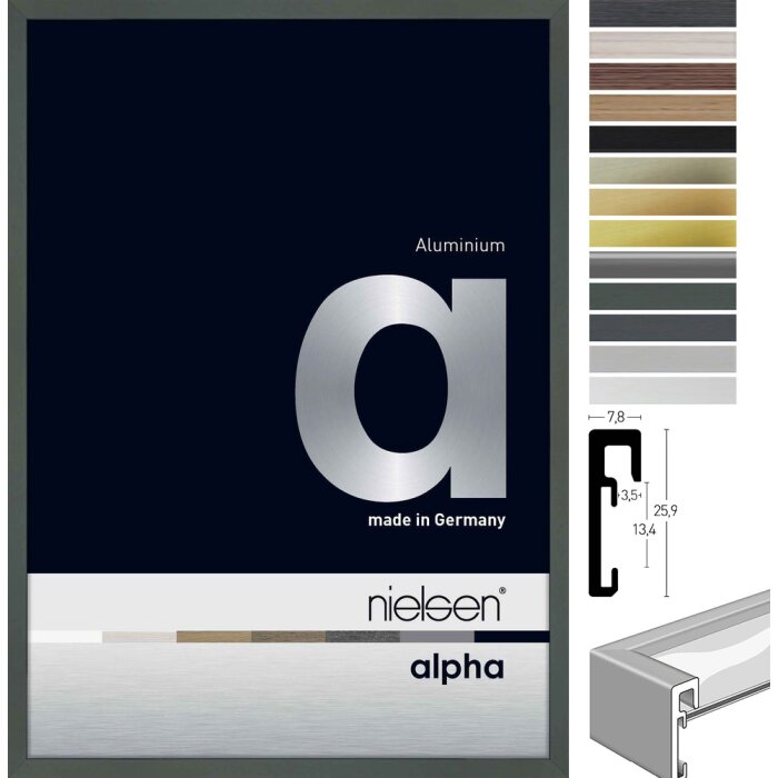 Cadre photo aluminium Nielsen Alpha TCSC verre antireflet