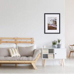 Cadre en bois Jardin 70x100 cm noir