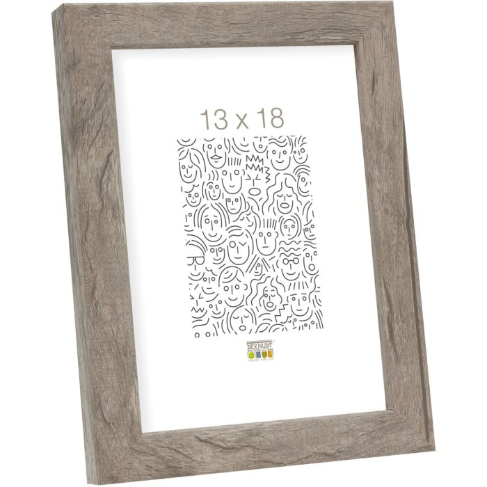 Cadre en bois Deknudt S45RH7AR gris-beige 10x15 cm verre antireflet
