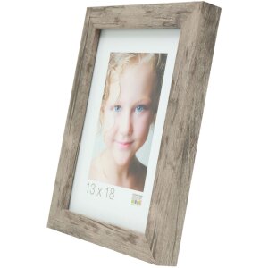 Cadre en bois Deknudt S45RH7AR gris-beige 10x15 cm verre antireflet