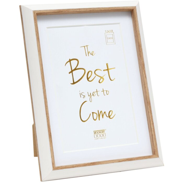 Cadre plastique S46WG blanc bord naturel 10x15 cm