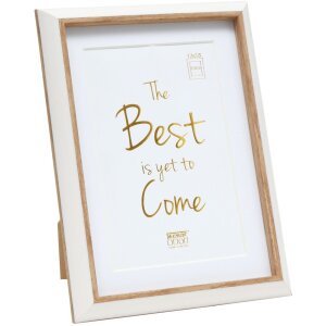 Cadre plastique S46WG blanc bord naturel 10x15 cm
