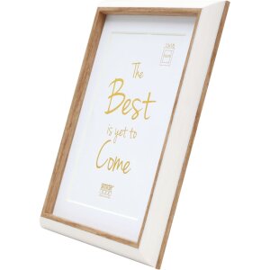Cadre plastique S46WG blanc bord naturel 10x15 cm