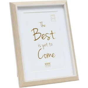 Cadre plastique S46WG naturel clair bord blanc 10x15 cm