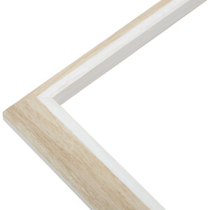 Cadre plastique S46WG naturel clair bord blanc 10x15 cm