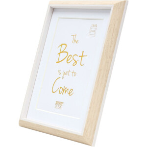 Cadre plastique S46WG naturel clair bord blanc 10x15 cm