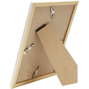 Cadre plastique S46WG naturel clair bord blanc 10x15 cm