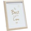 Cadre plastique S46WG naturel clair bord blanc 10x15 cm