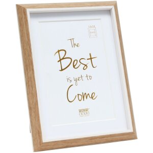 Cadre plastique S46WG naturel bord blanc 13x18 cm