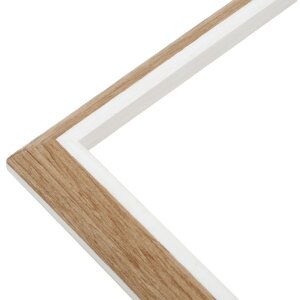 Cadre plastique S46WG naturel bord blanc 18x24 cm