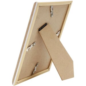 Cadre plastique S46WG naturel bord blanc 18x24 cm