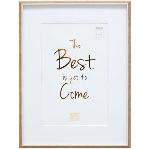 Cadre plastique S46WG naturel bord blanc 18x24 cm