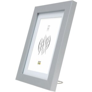Cadre en bois S66KD1 argent 30x45 cm avec passe-partout