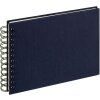 Album spirale Walther Cloth bleu foncé 23x17 cm 40 pages blanches