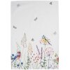 Clayre & Eef SFL42 Torchon 50x70 cm Blanc Vert Coton Fleurs Rectangulaire