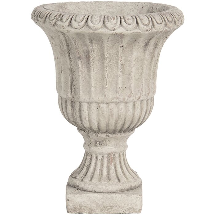 Clayre & Eef 6TE0304 Pot de fleurs Ø 15x20 cm Gris Marron Pierre Ronde Pot de fleurs intérieur