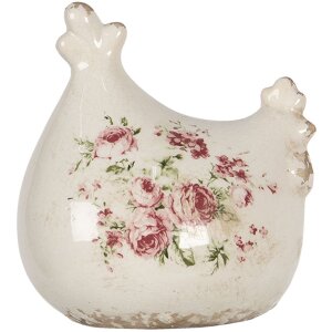 Décoration Poulet 12x11x13 cm crème 6CE1186