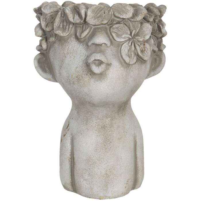 Pot de fleurs 11x11x18 cm gris 6TE0327S
