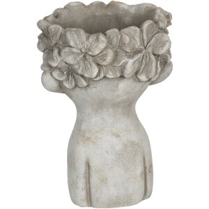 Pot de fleurs 11x11x18 cm gris 6TE0327S