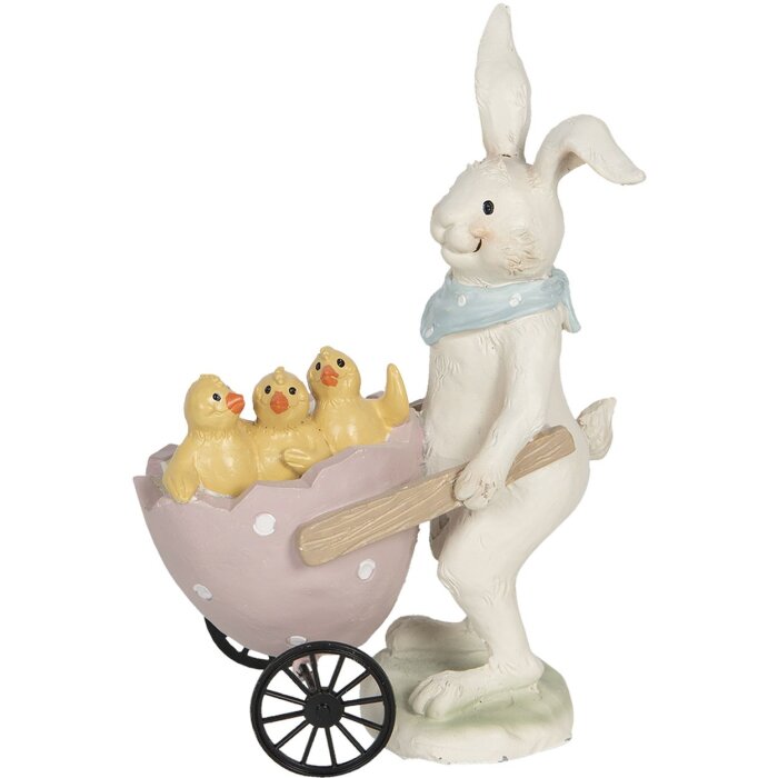 Décoration Lapin avec chariot 11x6x15 cm multicolore 6PR3193